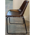 Industrial Leather Chair Dark Color Seat with X stich